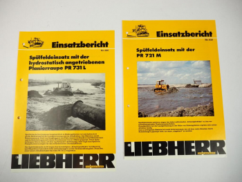 2 Prospekte Liebherr PR721M PR731L Planierraupe Einsatzbericht 1977