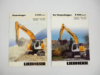 2 Prospekte Liebherr R924 Compact Raupenbagger Technische Beschreibung