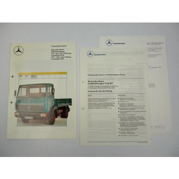 2 Prospekte Mercedes Benz 817 Pritschenwagen Techn. Daten 1987/88 + Angebot