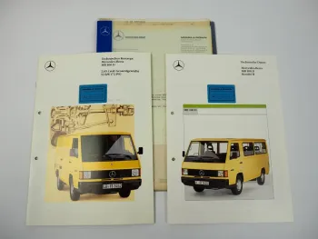 2 Prospekte Mercedes Benz MB100D Transporter 1988 + Angebot