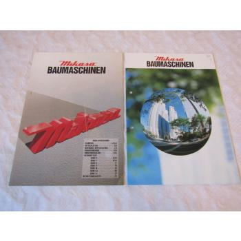 2 Prospekte Mikasa Baumaschinen Stampfer Rüttelplatten Walzen 1994/97