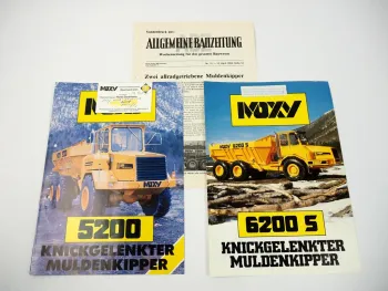 2 Prospekte Moxy 5200 6200S Muldenkipper + Sonderdruck 1984
