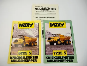 2 Prospekte Moxy 6225S 7235S Muldenkipper + Sonderdruck 1988
