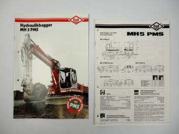 2 Prospekte O&K MH5 PMS Hydraulikbagger 1991/92