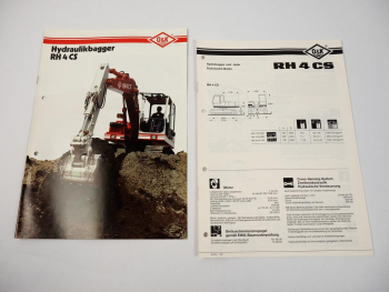 2 Prospekte O&K RH 4CS Hydraulikbagger Kettenbagger 1990/91