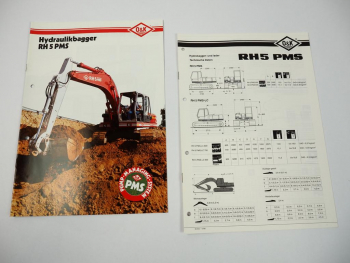 2 Prospekte O&K RH5 PMS Hydraulikbagger 1990/91