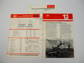 2 Prospekte O&K RH6 Hydro Bagger Lader Technische Daten + Kundeninformation 1968
