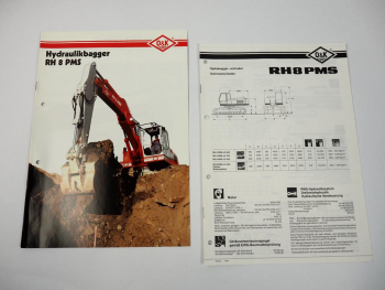 2 Prospekte O&K RH8 PMS Hydraulikbagger 1990/91