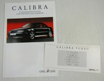 2 Prospekte Opel Calibra Irmscher + Turbo Sportcoupe von 1991 und 1997