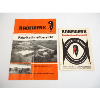 2 Prospekte Rabewerk Fabrikationsübersicht Pflüge Eggen 1976/80