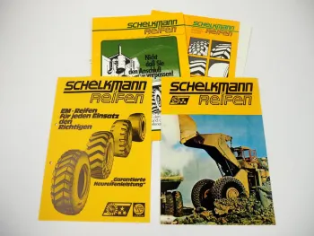 2 Prospekte Schelkmann Reifen für Baumaschinen Lieferprogramm + Preisliste 1985