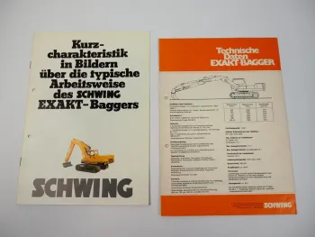 2 Prospekte Schwing Exakt Bagger Arbeitsweise Technische Daten 1978