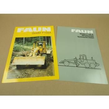 2 Prospekte Technische Daten FAUN F155 A Grader 1982