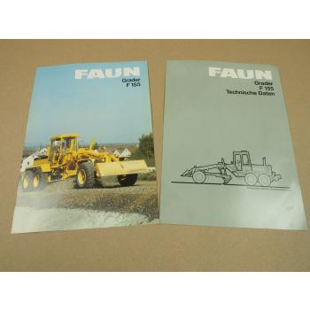 2 Prospekte Technische Daten FAUN F155 Grader 1984