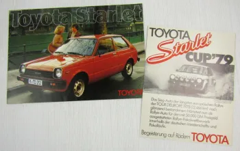 2 Prospekte Technische Daten Toyota Starlet 4/1978 + Toyota Starlet Cup 79