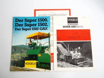 2 Prospekte Vögele Super 1500 1502 Straßenfertiger + Angebot 1979/80