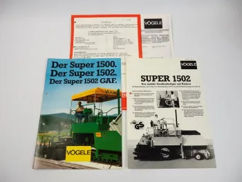 2 Prospekte Vögele Super 1500 1502 Straßenfertiger + Angebot 1985/86
