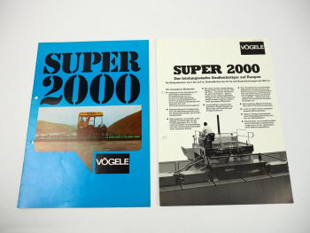2 Prospekte Vögele Super 2000 Straßenfertiger 1974