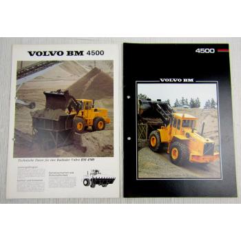 2 Prospekte Volvo BM 4500 Radlader von 1980 und 1984