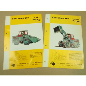 2 Prospekte Zettelmeyer Europ L1200 Lader von 1965 und 1966