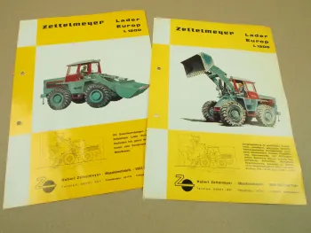 2 Prospekte Zettelmeyer Europ L1200 Lader von 8/1965 und 4/1966