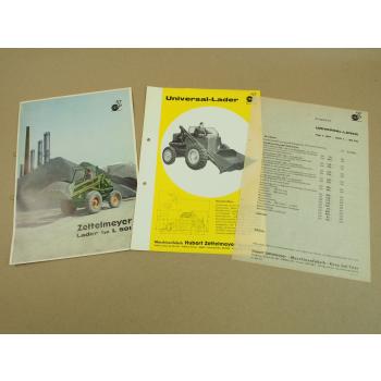 2 Prospekte Zettelmeyer L501 Universal Lader 1960/63 und Preisangebot