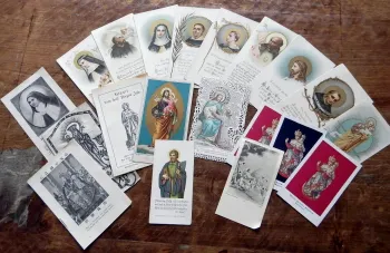 20 Andachtsbildchen / Heiligenbildchen aus Klosterbibliothek ca 1900 - 1920