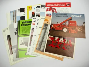20x Original Prospekt Landtechnik 1970/80er Jahre z.B. Dewulf Müller Infoagrar