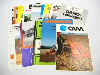 20x Original Prospekt Landtechnik 1970/80er Jahre z.B. Howard CAM Frost