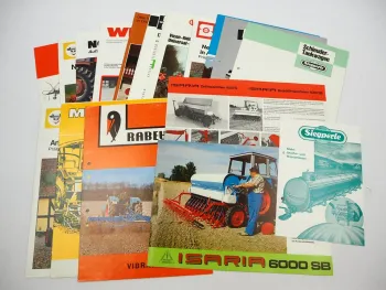 20x Original Prospekt Landtechnik 1970/80er Jahre z.B. Isaria Rabewerk Stegsted