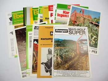 20x Original Prospekt Landtechnik 1970/80er Jahre z.B. Kemper Hassia Rau PZ