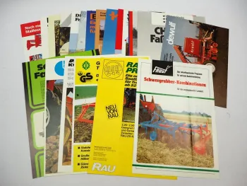 20x Original Prospekt Landtechnik 1970/80er Jahre z.B. Lely Rau Frost Chemo