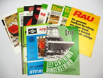 20x Original Prospekt Landtechnik 1970/80er Jahre z.B. Rau Lely Eberhardt Müller