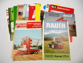 20x Original Prospekt Landtechnik 1970/80er Jahre z.B. Rauch BvL Pancaldi