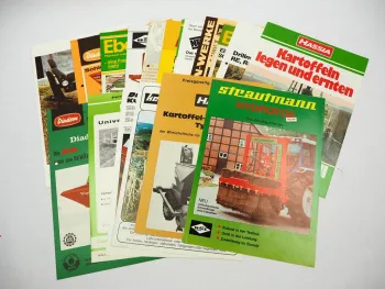 20x Original Prospekt Landtechnik 1970/80er Jahre z.B. Strautmann Hassia Amazone