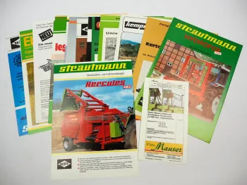 20x Original Prospekt Landtechnik 1970/80er Jahre z.B. Strautmann Kaweko Hassia