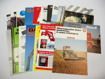 20x Original Prospekt Landtechnik 1970/80er Jahre z.B. Wühlmaus CAM Howard
