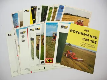 26x Original Prospekt PZ Zweegers Landtechnik Mäher Schwader Zetter 19/0/80er J.
