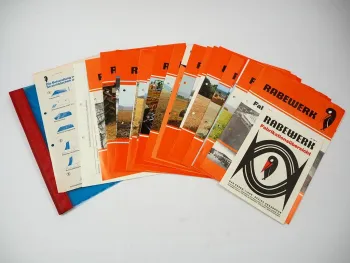 28x Original Prospekt Rabewerk Landtechnik Eggen Pflüge Grubber 1970/80er Jahre