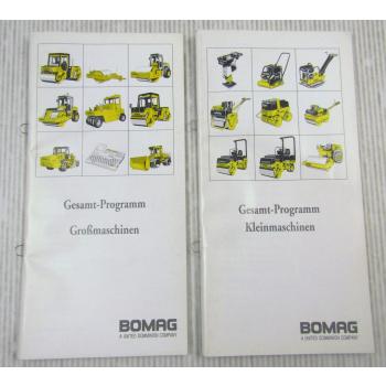 2x Bomag Prospekt Gesamtprogramm Großmaschinen und Kleinmaschinen 1995/1996