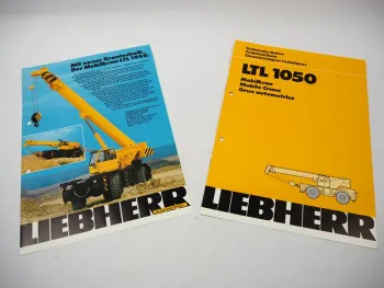 2x Orig. Prospekt Liebherr LTL 1050 Mobilkran Technische Daten Technical Data 93