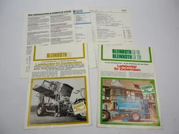 2x Original Prospekt Anschreiben Bleinroth LB 13 20 Ladebunker für Zuckerrüben 1989
