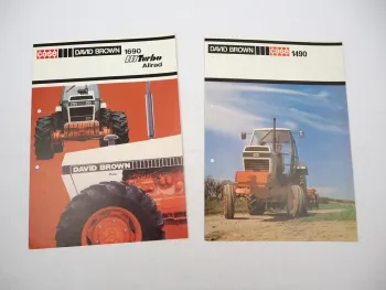 2x Original Prospekt Case David Brown DB 1490 1690 Schlepper 1980er Jahre