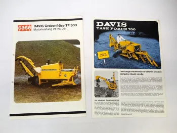 2x Original Prospekt Case DAVIS Task Force TF Grabenfräse mit technischen Daten