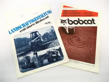 2x Original Prospekt Clark Bobcat Typ 310 bis 974 Kompaktlader 1977/78