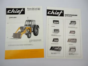 2x Original Prospekt Danlift Chief Frontlader Typ 900 am Deutz Schlepper