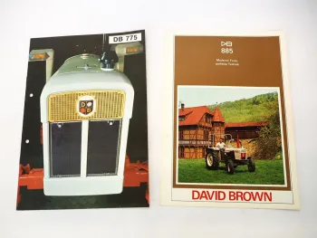 2x Original Prospekt David Brown DB 775 885 Schlepper 1970er Jahre