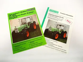 2x Original Prospekt Edscha Schlepperkabine an Fendt Farmer 1975/76