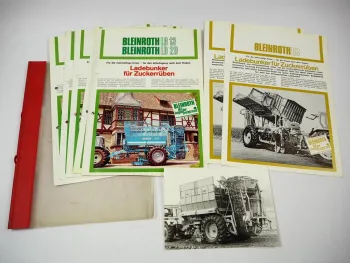 2x Original Prospekt Foto Bleinroth LB Ladebunker für Zuckerrüben 1970/80er J.