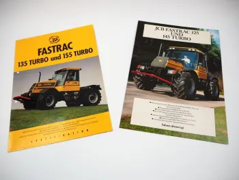 2x Original Prospekt JCB 125 135 145 155 Turbo Fastrac ca. 1990er Jahre